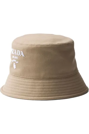 Prada Logo-embroidered drill bucket hat