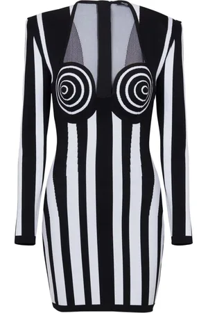 Balmain Striped knitted dress