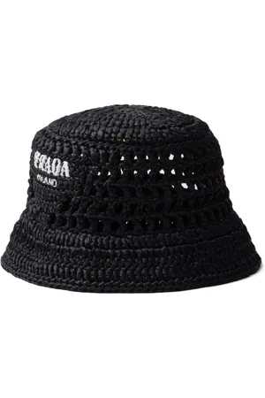 Prada Logo-jacquard crochet bucket hat