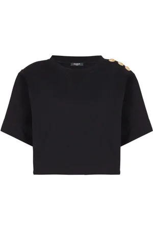 Balmain Button-detail cropped sweatshirt