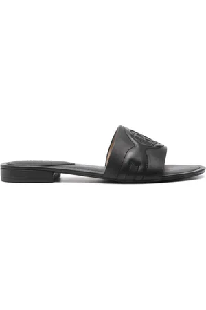 Ralph Lauren Logo-embossed leather slides