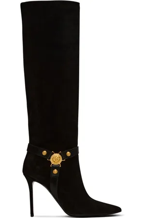 Balmain Eva 95mm suede biker boots