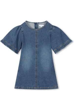 Chloé Logo-embroidered denim dress