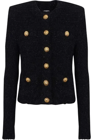 Balmain Button-fastening tweed jacket