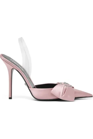 VERSACE 110mm Alia satin slingback pumps
