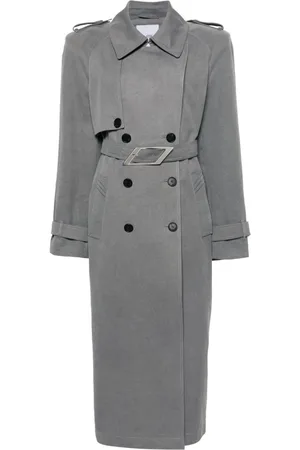 The Attico Shoulder-pads canvas trench coat