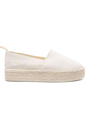 Calvin Klein 35mm logo-print flatform espadrilles