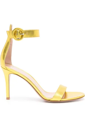 Gianvito Rossi Portofino 85mm metallic-leather sandals