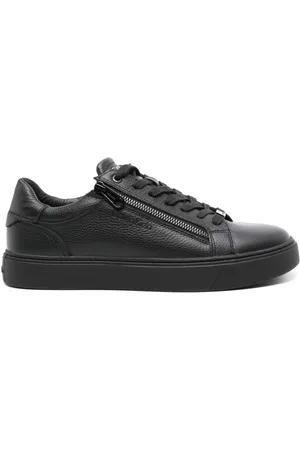 Calvin Klein Logo-debossed leather sneakers
