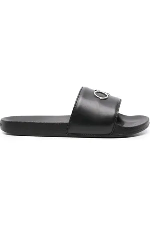 Calvin Klein Logo-plaque open-toe slides