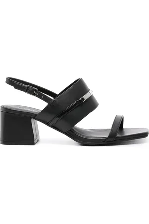 Calvin Klein 55mm logo-plaque leather sandals