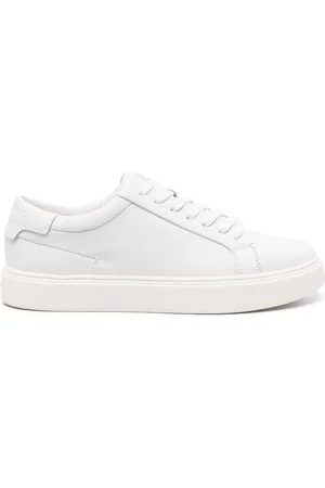 Calvin Klein Logo-debossed leather sneakers