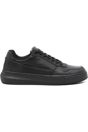 Calvin Klein Logo-debossed leather sneakers