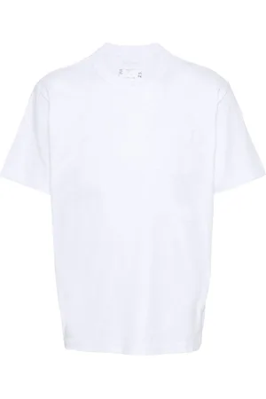 SACAI Zip-slit cotton T-shirt