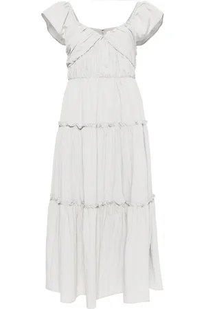 B+AB Pleated tiered midi dress