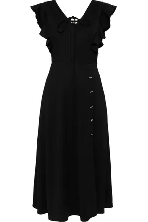 B+AB Ruffle-detail V-neck midi dress