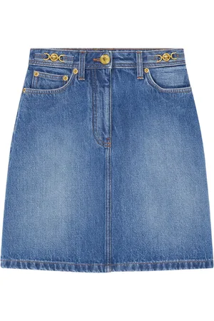 VERSACE A-line denim mini skirt
