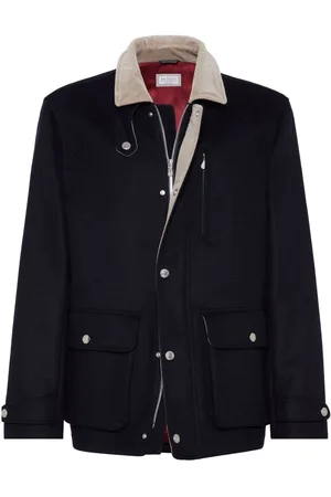 Brunello Cucinelli Corduroy-collar wool shirt jacket