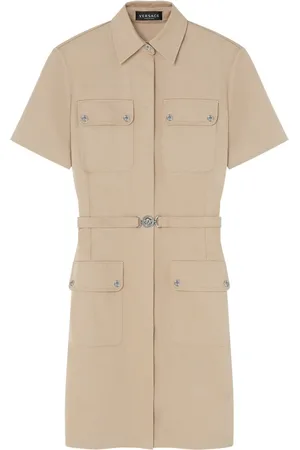 VERSACE Cargo gabardine mini shirt dress
