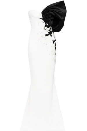 Saiid Kobeisy One-shoulder embroidered gown