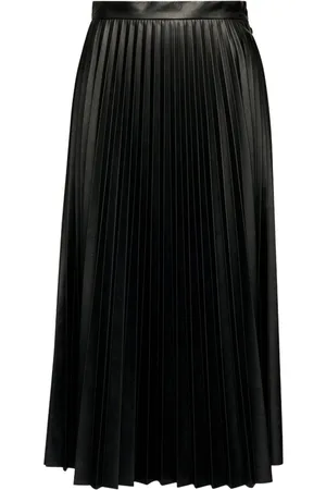 Maison Margiela Pleated faux-leather midi skirt