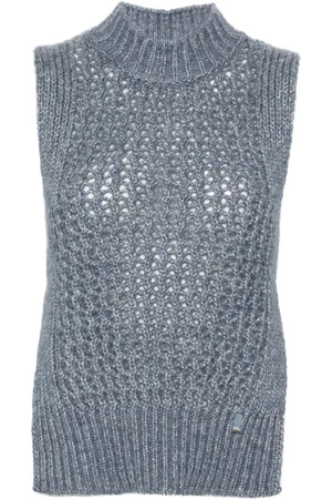 HERNO High-neck lurex vest