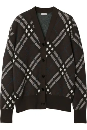Burberry Check wool blend cardigan