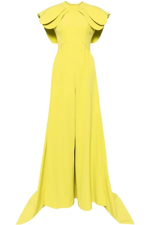 Saiid Kobeisy Crepe jumpsuit with back overskirt