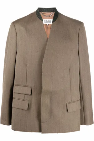 Maison Margiela Stitch-logo stand-up collar blazer