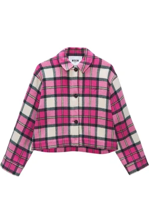 Msgm Checkerboard-print cropped jacket