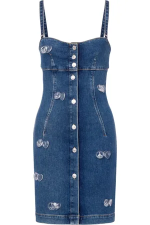 Moschino Appliquéd denim minidress