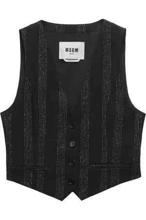 Msgm Striped single-breasted gilet