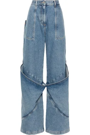 The Attico Knee-detail wide-leg jeans