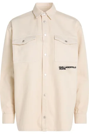 Karl Lagerfeld Logo-embroidered organic cotton shirt