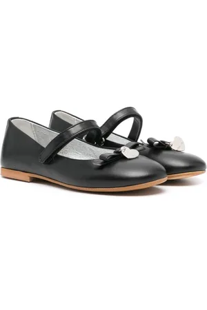 MONNALISA Bow-detail leather ballerina shoes