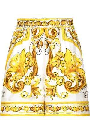 Dolce & Gabbana Majolica-print silk shorts