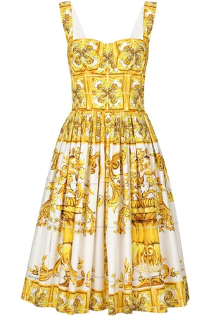 Dolce & Gabbana Majolica flared cotton dress