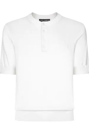 Dolce & Gabbana Logo-embroidered silk knitted top