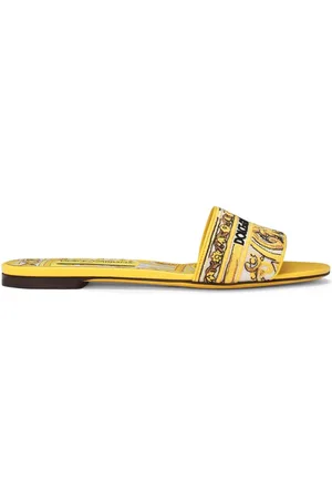 Dolce & Gabbana Bianca Majolica-pattern slides
