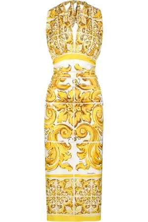 Dolce & Gabbana Majolica-print silk midi dress