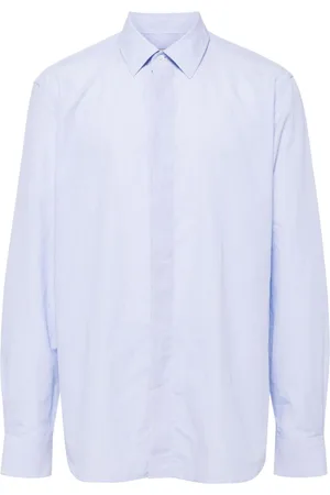 corneliani Concealed-fastening cotton-linen shirt