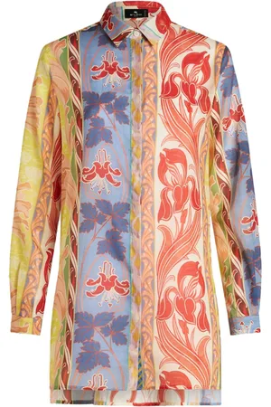 Etro Long printed cotton shirt