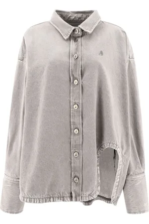 The Attico Cut-out detail asymmetric collar shirt