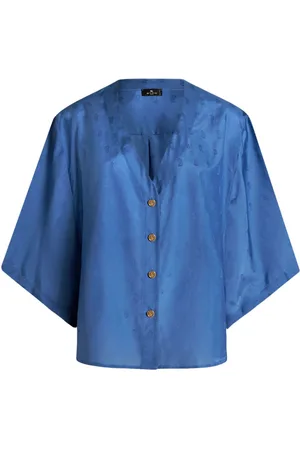 Etro Logo-jacquard silk-cotton shirt