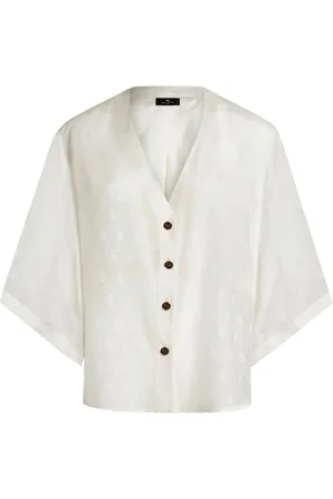 Etro Logo-jacquard silk-cotton shirt