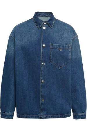 Prada Logo-plaque denim shirt