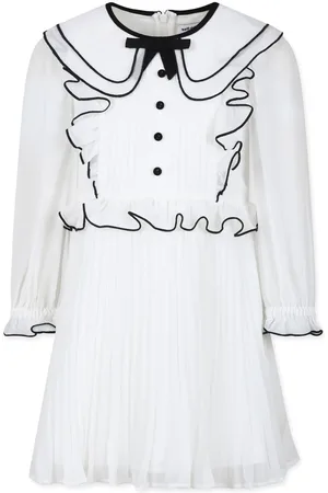 Self-Portrait Contrast-trim chiffon dress