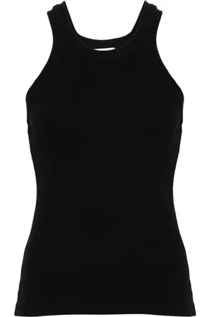 Closed Logo-embroidered ribbed tank top
