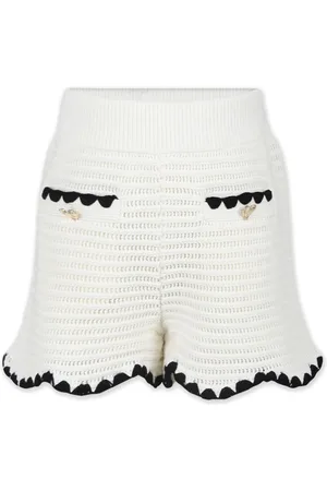 Self-Portrait Crochet-knit cotton-blend shorts