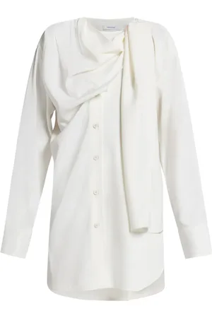 Salvatore Ferragamo Draped-detail long-sleeved shirt